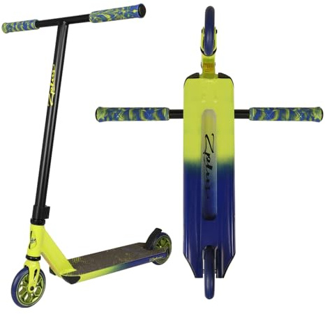 Zplus Pro Scooter - Stunt Trick Beginner to Advanced Freestyle Street Pro Scooter for Kids Ages 8 and Up, Teens and Adults(Fluorescent Green/Blue)