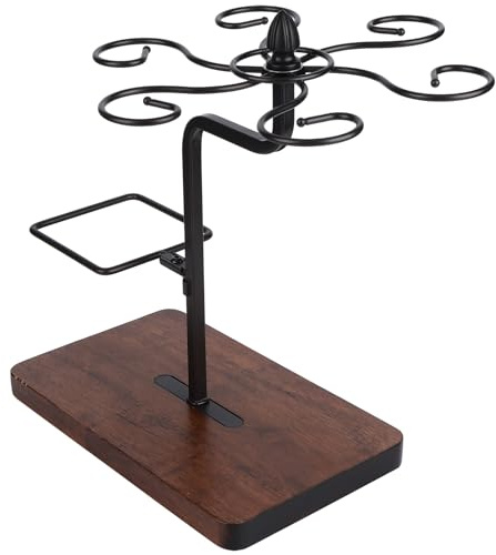 Kukyller Soporte para copas de vino para encimera, estante para copas de vino con base resistente, estante de secado para copas de escritorio para el hogar, cocina, restaurante, bar, mesa (Negra)