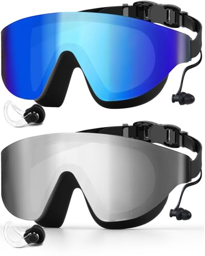 Zoomsnail Lunettes de Piscine Panoramiques 180° sans Monture, Lunettes Natation Anti-Buée, Confort Silicone, Étanches et Réglables, Lunette Natation Homme et Femme, Idée Cadeau