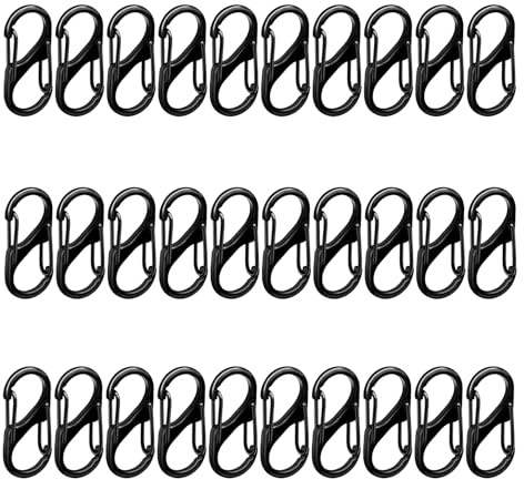 30 Pièces Mousquetons à Double, S Mousqueton Porte-clés Clip Boucle à Crochet en S à Double Ressort Petit Porte-clés Double Ouverture à Ressort Idéal pour Extérieur Camping Randonnée et Organisation