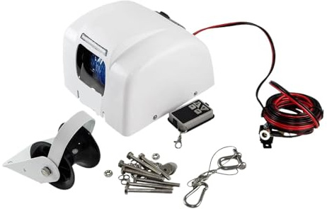 SMTYXS Treuil D'ancre Électrique for Bateau 12 V avec Télécommande sans Fil, for Eau Salée, Capacité De Charge 45 LB Performances Puissantes