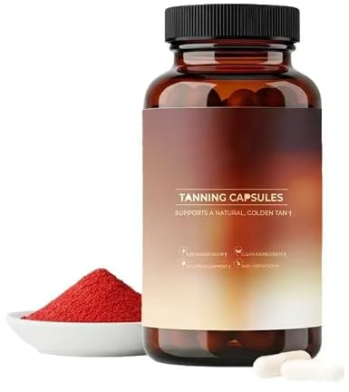 Solbränna piller-stödjer en naturlig gyllene glöd | Med astaxantin, L-tyrosin, hudförmåga och anti-aging, strålande frisk hud