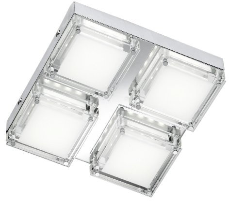 Wofi Wandleuchte, 4-flammig, 28 x 28 cm, Tiefe 6.5 cm, chrom 4701.04.01.0000