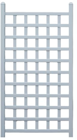 Dura-Trel 35 x 66 Country Garden Vinyl Trellis, Outdoor Plant Support Frame, White - Decorative Grid-Style Lattice for Climbing Vines, Plants & Flowers - Home Gardening and Planting Accessories