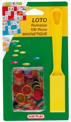 Kim'Play - Grands Classiques - Ramasse + 100 Pions Marque Loto Magnetiques