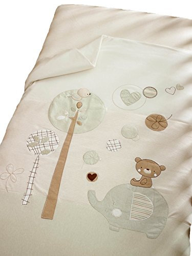 Wattierte Bio Babydecke Teddy und Elefant