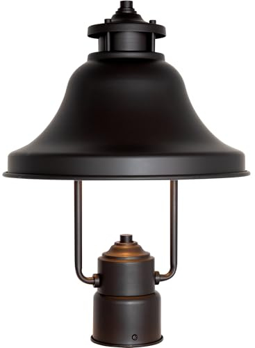 DESIGNERS FOUNTAIN 1-Light Bayport Outdoor Post Lantern, 15 Inch Exterior Lighting Fixture, Bronze, 31336-BZ