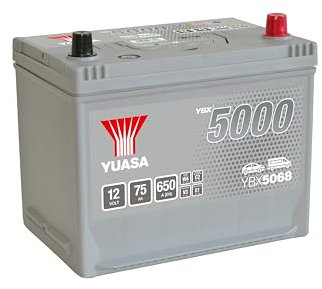 Yuasa YBX5068 12V 75Ah 640CCA Silver Sealed Maintenance Free High Performance Battery