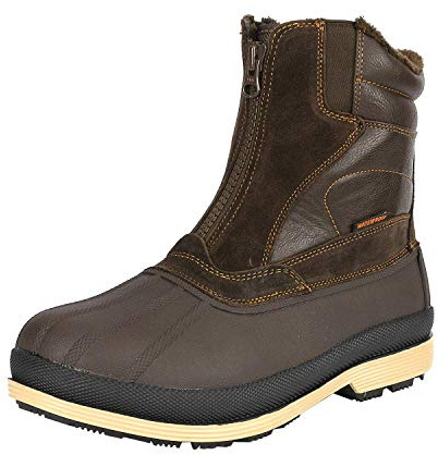 NORTIV 8 Bottes de Neige pour Hommes Imperméable Bottes de Hiver Chaude Bottes Durable et Antidérapante,Size 42,Marron Noir,170410