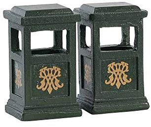 Lemax - Green Trash Can - Set of 2