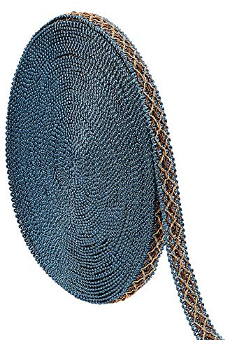 PH PandaHall 15m 14mm Nastro in Poliestere Intrecciato Modello a Rombi Gimp Treccia in Pizzo per Costume Artigianato da Cucito Fai Da Te Decorazione Domestica, Blu Acciaio