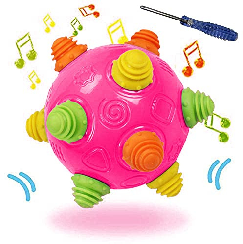 Toddlers Baby Music Shake Dancing Ball Toy, Move and Crawl Ball Toys for Kids,Bouncing Sensory Learning Ball Toys Ideal Gift for Baby Boys and Girls, Endless Fun for Children (Navy Blue),18+ Months