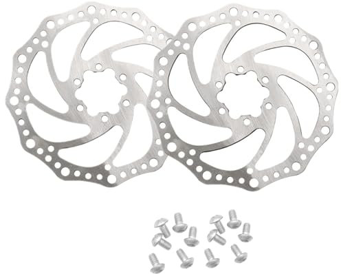 JZK 2 x Disc Brake Rotor with 12 Bolts for Standard Bicycles, Road Bikes, Mountain Bikes, BMX (Silver - 160mm)