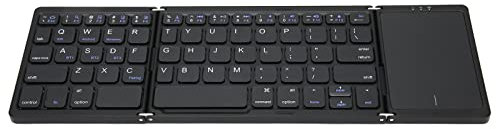 Tastiera pieghevole con touchpad, tastiera portatile senza fili per Bluetooth, tastiera pieghevole senza fili a grandezza naturale con USB C ricaricabile, supporta 3 dispositivi