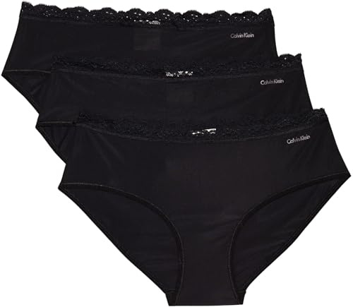 Calvin Klein Women's 3 Pack Hipster Briefs with Lace