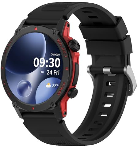 Smart Watch, 1.43''AMOLED 45mm Military Smartwatch Men Women Answer/Make Call, Digital Fitness Watch, 110+ Sports, Blood Pressure, Heart Rate, Stress Monitor Sports Watch for Android or iOS
