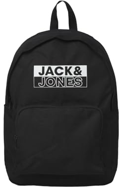 JACK & JONES Tasche Rucksack Schulranzen Rucksack Reißverschluss Taschen Schwarz Blau Navy, Schwarz , One size
