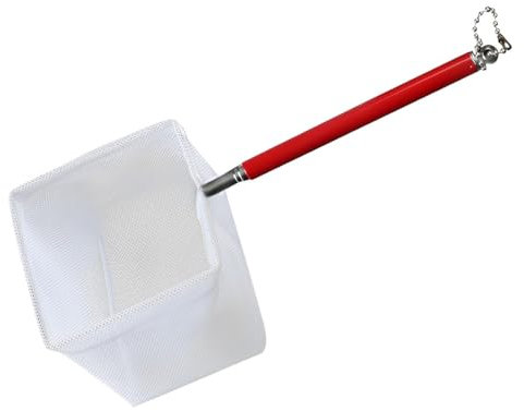 SGERUFZ Kleiner Aquarienkescher mit einziehbarem Edelstahlgriff, weich und feinmaschig, geeignet für Garnelen und Babyfische, Netz zur Entfernung von Futterresten im Aquarium