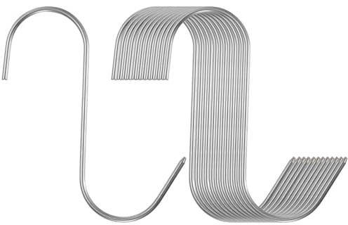 HARFINGTON 12pcs 5 Meat Hooks 304 Stainless Steel Butcher Hook S-Shaped Meat Processing Hooks for Hanging Smoking Grilling Beef Rib BBQ (MAX Load 11 Pound)