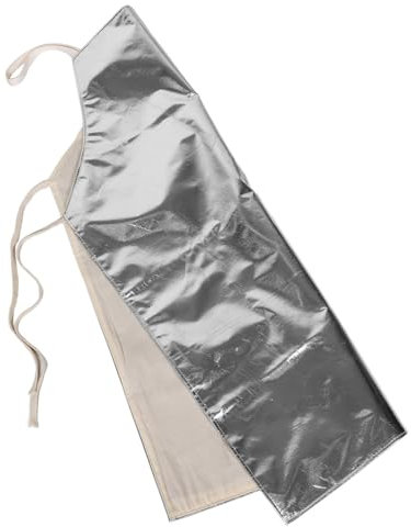 Gatuida Aluminum Foil Heat Resistant Work Apron Fireproof Insulated Welding and Grilling Protective Apron for Industrial Barbecue Cooking, 95cm x 65cm