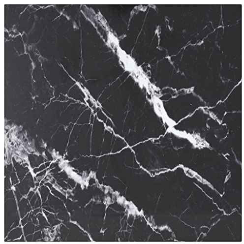 Xichuzi Tischplatte, Schreibtischplatte, Table Top, Schreibtisch Platte, Dekorplatte, Schwarz 50x50 cm 6 mm Hartglas in Marmoroptik