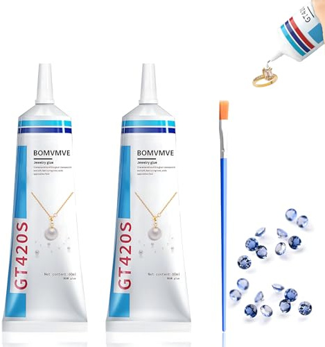 BOMVMVE Colla per Gioielli, 120ml Colla Multiuso Gioielli, Rhinestone Glue, per Tessuti Strass, Gioielli, Tessuti, Progetti Artistici e Artigianato, DIY e Accessori Moda