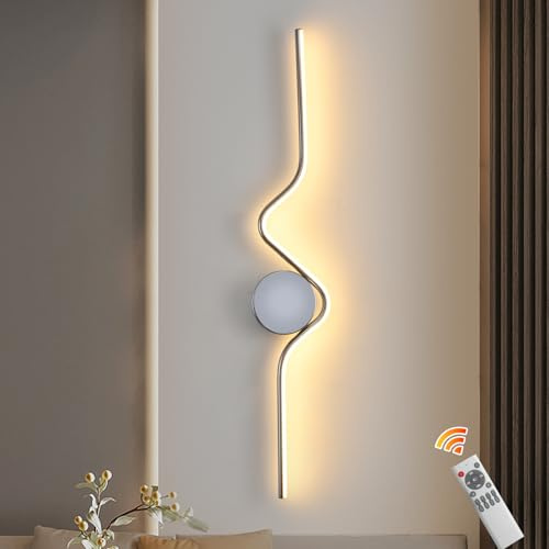 GEADI Applique LED Parete Interno, 16W 87cm Lampada da Parete Moderna Creativo, Lineare Lampada a Muro Dimmabile per Camera da Letto, Soggiorno, Corridoio, Cucina
