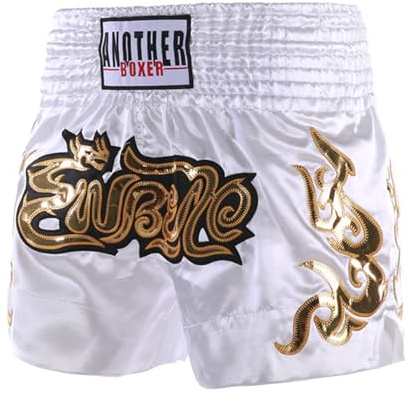 Sinleey Kind Jungen Muay Thai MMA Kickboxen Kampfsport Boxershorts Sport Short Elastische Größe Jahre Weiß 110-122