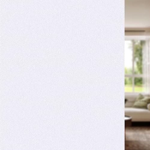 Vinilos para Cristales Ventanas 65 x 100 cm Efecto Esmerilado, Anti-UV, Privacidad Total, Fácil de Instalar Fensterfolie Blickdicht Fensterfolie para Baño Cocina Oficina, Blanco Mate