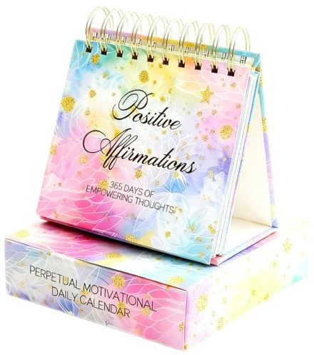 Calendario de escritorio con citas motivacionales, calendario diario inspirador, calendario perpetuo de 365 días para oficina, decoración del hogar, regalo de afirmación positiva para mujeres