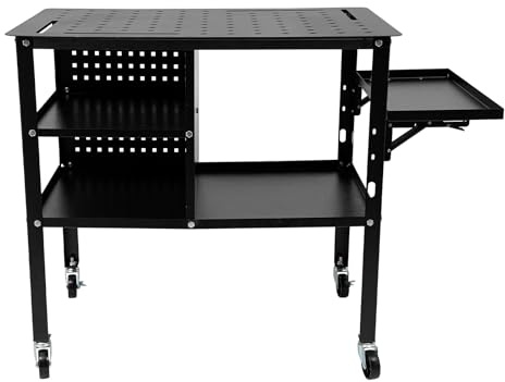 Banco de trabajo para taller, 111 x 60 x 85 cm, con cajones extraíbles, mesa de trabajo con ruedas, banco de trabajo móvil para garaje, taller, oficina y hogar, hasta 500 kg