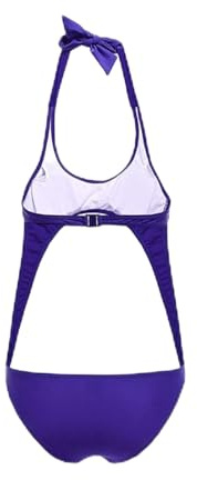 Bikini de tanga para mujer, sexy, de una pieza, tres puntos, cuello halter, traje de baño para embarazo, traje de baño profundo con cuello en V, lencería push up, tanga micro monokini, O azul., L