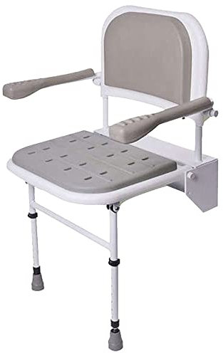 Nrs Healthcare Chaise de Douche Pliante avec Pieds, Assise, Accoudoirs et Dossier Rembourrés