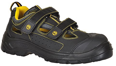 Portwest FC04BKR40 Compositelite ESD Tagus Sandal, S1P, Regular, Size: 40, Black