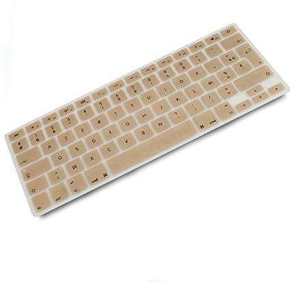 System-S silikon tangentbordsskydd tangentbordsskydd AZERTY franskt tangentbordsskydd skydd för MacBook Pro 13 tum 15 tum 17 tum iMac MacBook Air 13 tum i guldfärg