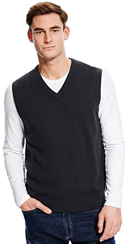 AARHON herr v-ringad ärmlös stickad jumper plus size tröja herr toppstorlek UK