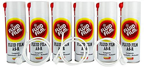 6x FLUID FILM AS-R Rostschutz Korrosionsschutz Hohlraumversiegelung Rostschutzmittel Korrissionsschutzmittel Hohlraumkonservierung 400 ml & 3x Sonde
