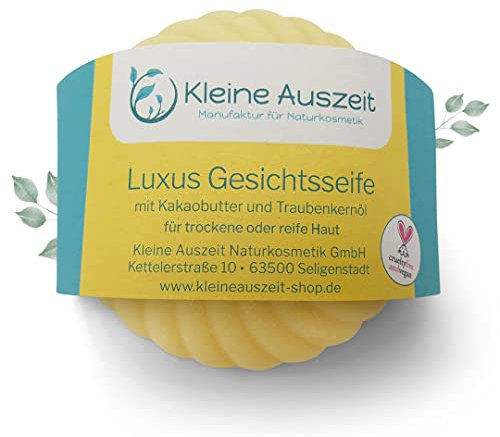 Kleine Auszeit Manufaktur, Luxus Gesichtsseife, vegan, palmölfrei, plastikfrei, 90 g