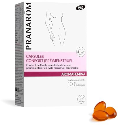 Pranarôm Aromafemina Capsules Confort (Pré) Menstruel Bio aux Huiles Essentielles Biologiques 30 Capsules, 30 g