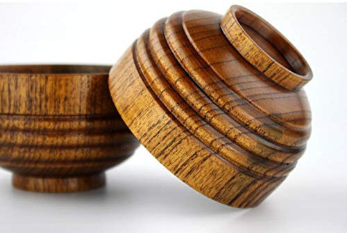 SAGIUSDM Scodella per Bambini in Legno Naturale Posate Jujube Utensile in Legno Artigianato Stile Giapponese