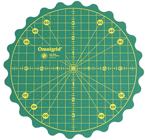 Omnigrid 360 Rotating Self-Healing Cutting Mat, 8 Inch Precision Fabric Cutting Mat with Durable Surface for Quilting, Sewing & Crafts