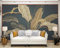 Luxus Bananenblatt Golden Lines Badezimmer Tapete Schlafzimmer Tapete Wohnzimmer Küche Tapete Wanddekoration fototapete 3D Tapete effekt Vlies wandbild Schlafzimmer-350cm×256cm
