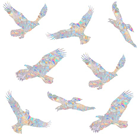 Eagle Anti-Collision Window Clings - Glass Reminder Prism Decals - Avoid Birds Strikes for Windows and Glass Doors, 24 Pieces