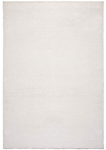 the carpet Relax Weicher, Badezimmerteppich, Bad Set, Badematte, Badvorleger, Anti-Rutsch Unterseite, Waschbar bis 30 Grad, Super Soft, Felloptik Creme, 60 x 110 cm