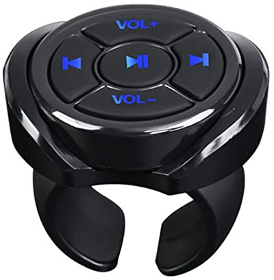 ESmoda Telecomando wireless Bluetooth per auto, moto, bici, volante, riproduzione musicale, per telefono