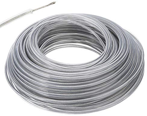 FUMHEUF Fil Coupe Bordure Universel, Ligne de Trimmer Strimmer en Acier 3.0 mm, 50M Fil d'acier Débroussailleuse Robuste pour Tête Tondeuse À Gazon de Jardinage
