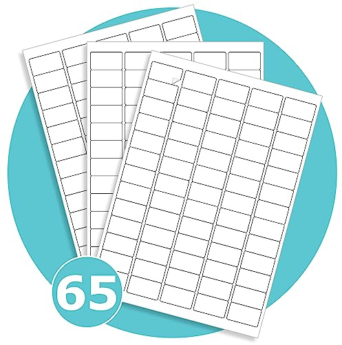 Triplast 10 x Multipurpose A4 Label Sheets - 65 Labels per Sheet (38 x 21mm Each) - Easy-Peel White Stickers for Inkjet & Laser Printer - Ideal for Shipping, Addressing, Filing, Crafts & DIY Use