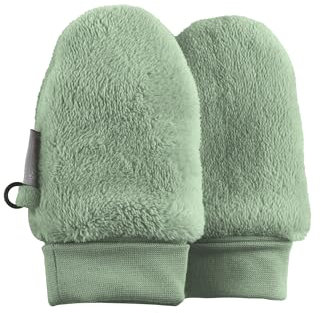 Sterntaler Fäustlinge ohne Daumen aus Teddyflausch mit Bündchen aus Stretchmaterial (Bio) Unisex - Baby und Kinder Handschuhe gefüttert - steingrün, 1