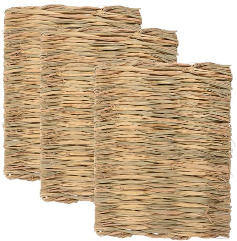 POPETPOP 3stücke Geflochtene Heumatten Für Kleintierkäfige Naturstrohmatten Für Kaninchen Meerschweinchen Und Hamster Komfortable Unterlage Und Nestliner Für Kleinen Haustiere