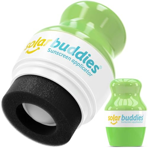 Solar Buddies Aplicador de Protector Solar - Verde Completo - Aplicador de Esponja Roll-on Recargable para Crema Solar, Leche Solar y Loción para Niños, Adultos y Familias - Capacidad 100ml